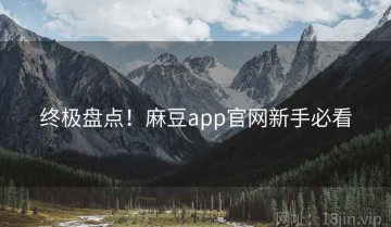 终极盘点！麻豆app官网新手必看