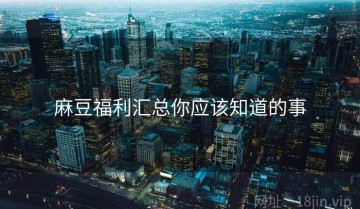 麻豆福利汇总你应该知道的事
