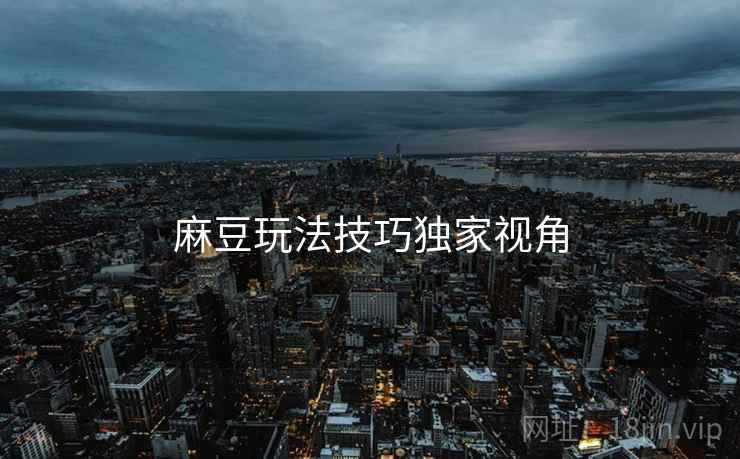 麻豆玩法技巧独家视角