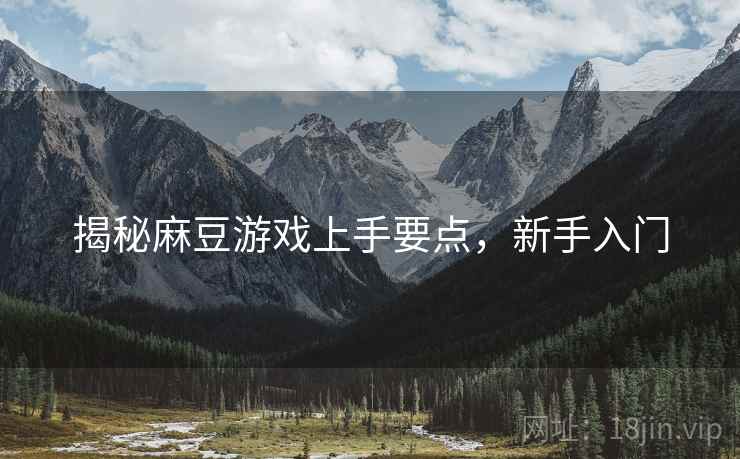 揭秘麻豆游戏上手要点，新手入门