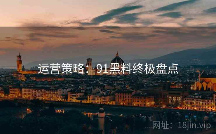 运营策略：91黑料终极盘点